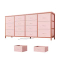 Commode à 14 tiroirs, Meuble TV en tissu noir de 160 cm avec prise de courant pour téléviseur de 65, 70, 75 pouces, Long centre de divertissement pour chambre à coucher, placard