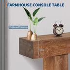Table console en bois de 63 pouces, table de canapé rectangulaire pour entrée, couloir, salon et hall, style ferme