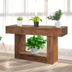Table console en bois de 63 pouces, table de canapé rectangulaire pour entrée, couloir, salon et hall, style ferme