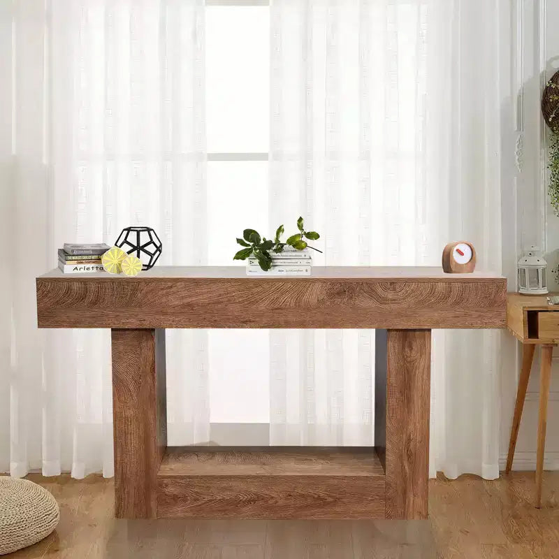 Table console en bois de 63 pouces, table de canapé rectangulaire pour entrée, couloir, salon et hall, style ferme