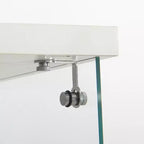 Vitrine en verre avec lumières LED, 4 étagères et porte, vitrine sur pied 164,3x42,4x36,3 cm, salon, chambre, bureau, blanc
