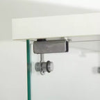 Vitrine en verre avec lumières LED, 4 étagères et porte, vitrine sur pied 164,3x42,4x36,3 cm, salon, chambre, bureau, blanc