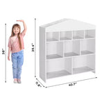 Étagère à Livres et Meuble de Rangement pour Enfants Modernes - Unité de Rangement à 9 Compartiments avec Fixations Murales de Sécurité, Résistante aux Rayures, Facile à Nettoyer pour la Maison, l'École