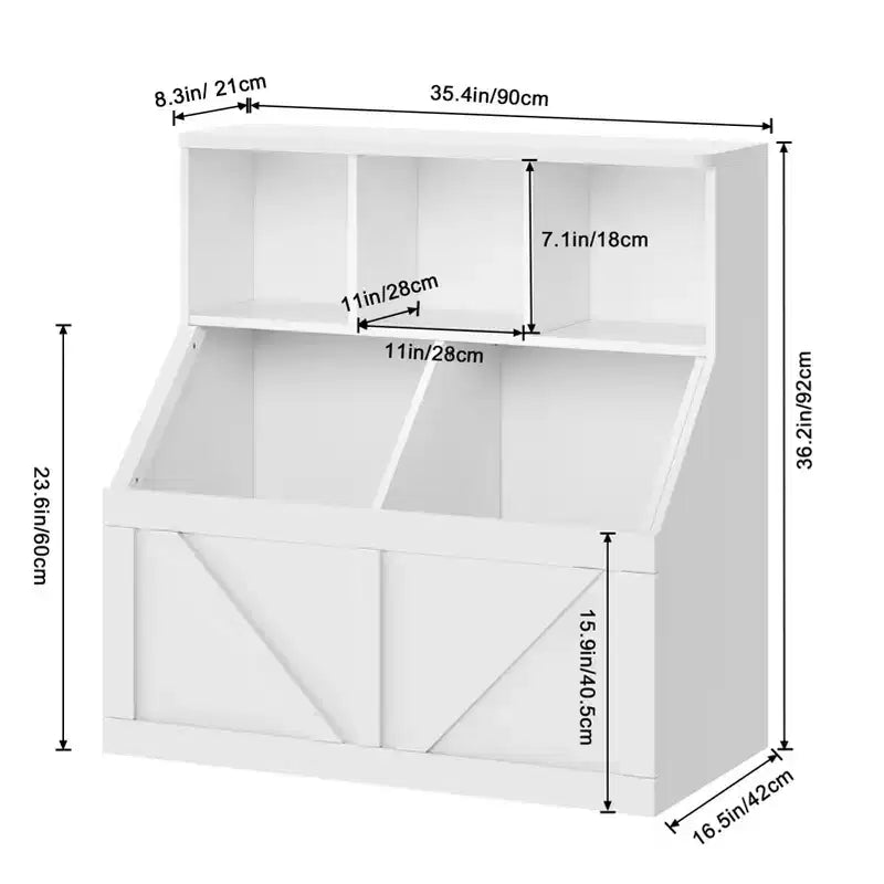 Étagère à Livres et Meuble de Rangement pour Jouets avec Armoire et Étagères, Bibliothèque pour Enfants pour Salle de Jeux, Chambre d'Enfant, Crèche et Montage Facile