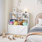 Étagère à Livres et Meuble de Rangement pour Jouets avec Armoire et Étagères, Bibliothèque pour Enfants pour Salle de Jeux, Chambre d'Enfant, Crèche et Montage Facile