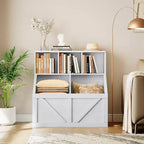 Étagère à Livres et Meuble de Rangement pour Jouets avec Armoire et Étagères, Bibliothèque pour Enfants pour Salle de Jeux, Chambre d'Enfant, Crèche et Montage Facile