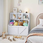 Étagère à Livres et Meuble de Rangement pour Jouets avec Armoire et Étagères, Bibliothèque pour Enfants pour Salle de Jeux, Chambre d'Enfant, Crèche et Montage Facile