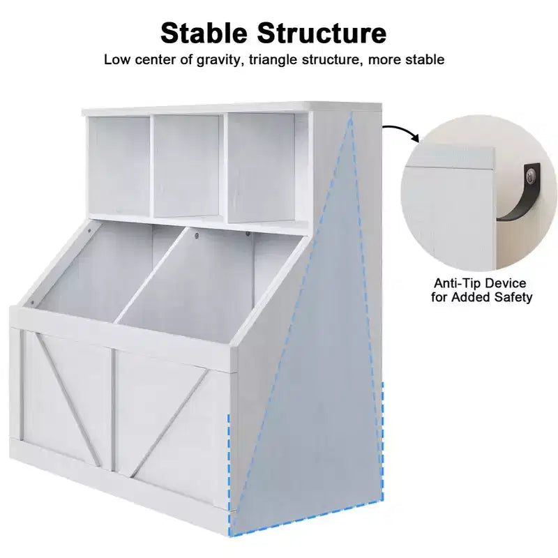 Étagère à Livres et Meuble de Rangement pour Jouets avec Armoire et Étagères, Bibliothèque pour Enfants pour Salle de Jeux, Chambre d'Enfant, Crèche et Montage Facile