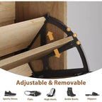 Meuble à chaussures,Rangement à chaussures en rotin avec 2 tiroirs basculants et un tiroir coulissant,Pieds en métal robustes,Étagère réglable,Organisateur et rangement de chaussures d'entrée