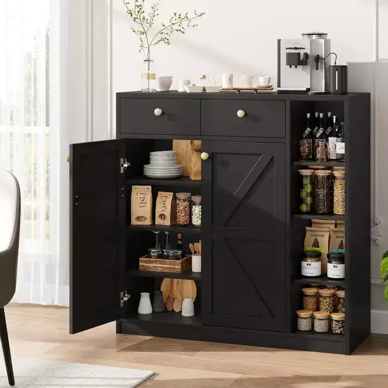 Meuble à chaussures avec portes et tiroirs, meuble de rangement pour chaussures de 106,7 cm de haut avec étagères réglables et dispositif anti-basculement, organisateur de chaussures moderne pour entrée, couloir