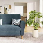 Canapé 84 po, Canapé 3 places pour Salon, Causeuse Moderne, Canapé Bouclé avec Assises Profondes et Accoudoirs Larges, Pieds en Bois, Montage Facile pour la Maison