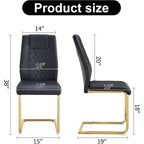 Chaises de salle à manger en similicuir, chaises de cuisine modernes sans accoudoirs à dossier haut et rembourrées, chaises de cuisine avec pieds en métal pour salle à manger (lot de 4)