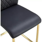 Chaises de salle à manger en similicuir, chaises de cuisine modernes sans accoudoirs à dossier haut et rembourrées, chaises de cuisine avec pieds en métal pour salle à manger (lot de 4)
