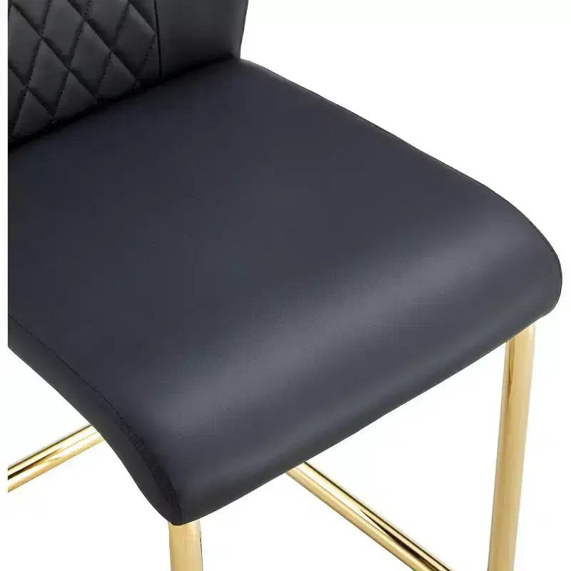 Chaises de salle à manger en similicuir, chaises de cuisine modernes sans accoudoirs à dossier haut et rembourrées, chaises de cuisine avec pieds en métal pour salle à manger (lot de 4)
