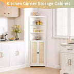 63,8 po Meuble de rangement d'angle haut avec étagères réglables, armoire d'appoint moderne autoportante pour salle de bain, cuisine, salon