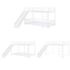 Lit superposé en métal avec toboggan et garde-corps, cadre de lits superposés en métal pour chambres d'enfants