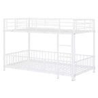 Lit superposé en métal avec toboggan et garde-corps, cadre de lits superposés en métal pour chambres d'enfants