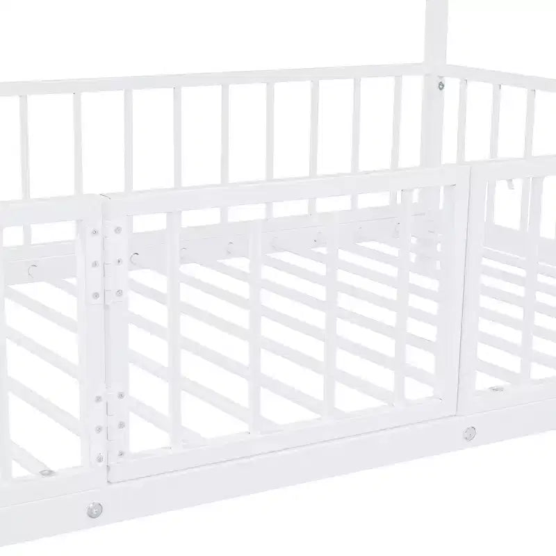 Lit superposé en métal avec toboggan et garde-corps, cadre de lits superposés en métal pour chambres d'enfants