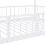 Lit superposé en métal avec toboggan et garde-corps, cadre de lits superposés en métal pour chambres d'enfants