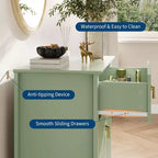 Commode cannelée à 3 tiroirs de 27,6 po, meuble de rangement large pour entrée et chambre