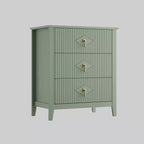 Commode cannelée à 3 tiroirs de 27,6 po, meuble de rangement large pour entrée et chambre