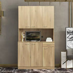 Meuble Colonne, Armoire de Cuisine avec Six Portes et Un Tiroir, Meuble de Rangement pour Cuisine, Salle à Manger, Salon, Chambre à Coucher