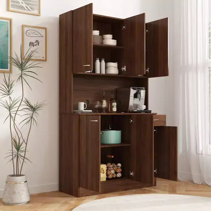 Meuble Colonne, Armoire de Cuisine avec Six Portes et Un Tiroir, Meuble de Rangement pour Cuisine, Salle à Manger, Salon, Chambre à Coucher