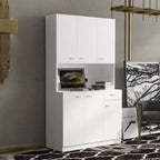 Meuble Colonne, Armoire de Cuisine avec Six Portes et Un Tiroir, Meuble de Rangement pour Cuisine, Salle à Manger, Salon, Chambre à Coucher