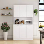 Meuble Colonne, Armoire de Cuisine avec Six Portes et Un Tiroir, Meuble de Rangement pour Cuisine, Salle à Manger, Salon, Chambre à Coucher
