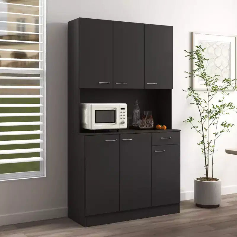 Meuble Colonne, Armoire de Cuisine avec Six Portes et Un Tiroir, Meuble de Rangement pour Cuisine, Salle à Manger, Salon, Chambre à Coucher