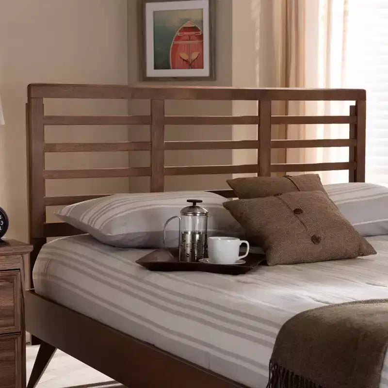 Tête de lit en bois finition noyer Salome