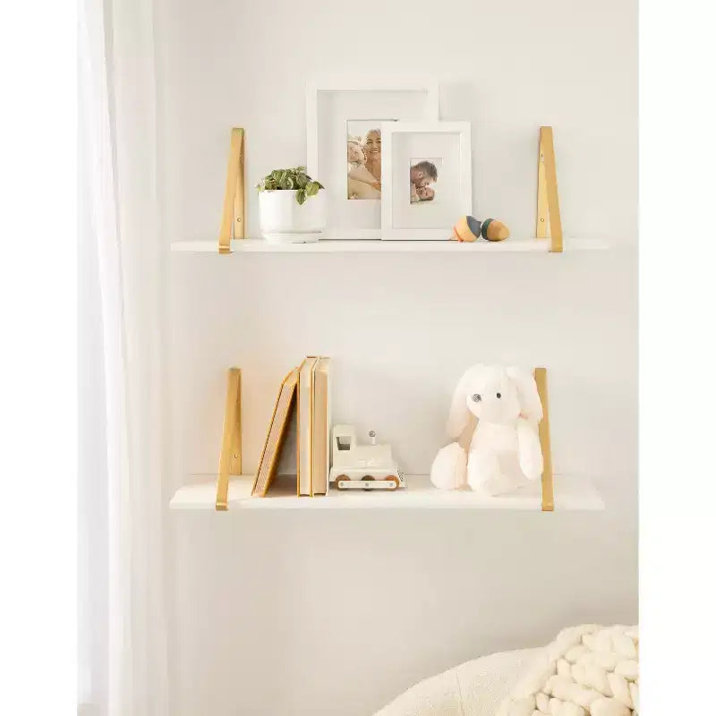 Étagère murale en bois Soloman de 27,5 x 8,2 po avec supports (paquet de 2)