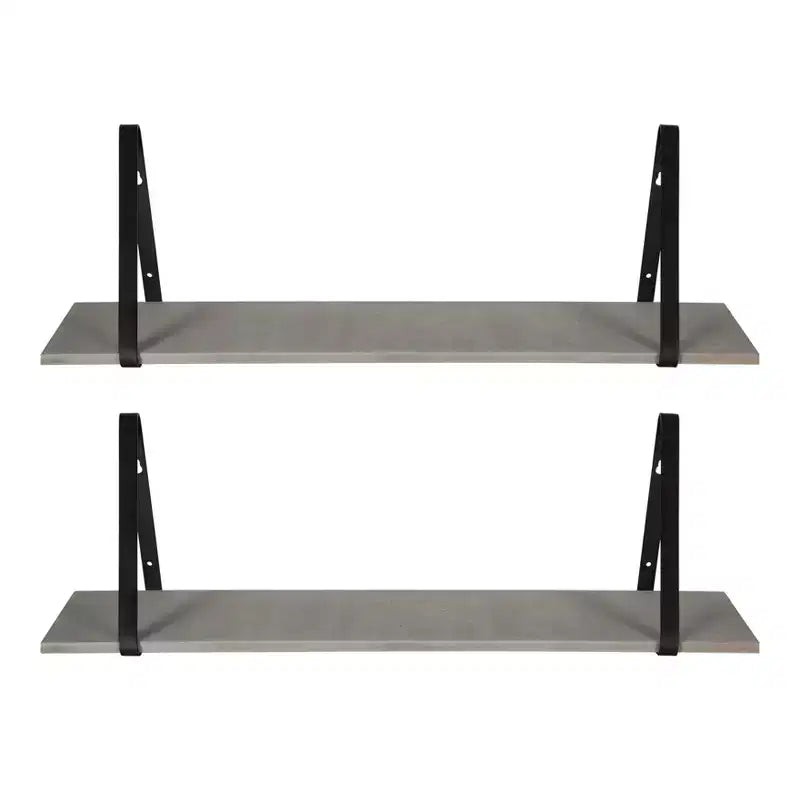 Étagère murale en bois Soloman de 27,5 x 8,2 po avec supports (paquet de 2)