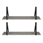 Étagère murale en bois Soloman de 27,5 x 8,2 po avec supports (paquet de 2)