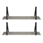 Étagère murale en bois Soloman de 27,5 x 8,2 po avec supports (paquet de 2)