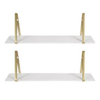 Étagère murale en bois Soloman de 27,5 x 8,2 po avec supports (paquet de 2)