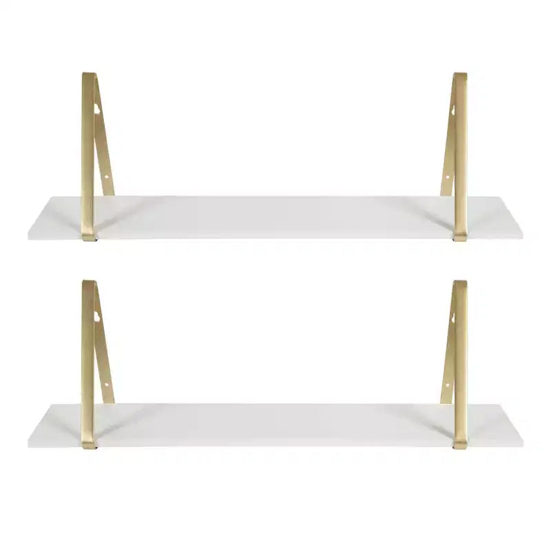 Étagère murale en bois Soloman de 27,5 x 8,2 po avec supports (paquet de 2)