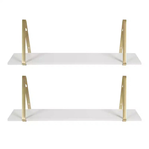Étagère murale en bois Soloman de 27,5 x 8,2 po avec supports (paquet de 2)