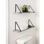 Étagère murale en bois Soloman de 27,5 x 8,2 po avec supports (paquet de 2)