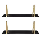 Étagère murale en bois Soloman de 27,5 x 8,2 po avec supports (paquet de 2)