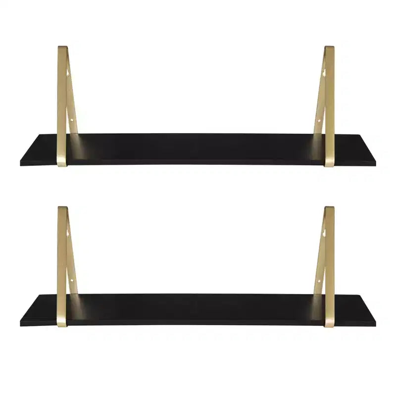 Étagère murale en bois Soloman de 27,5 x 8,2 po avec supports (paquet de 2)