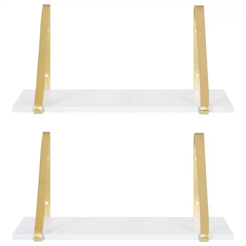 Étagère murale en bois Soloman de 27,5 x 8,2 po avec supports (paquet de 2)