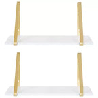 Étagère murale en bois Soloman de 27,5 x 8,2 po avec supports (paquet de 2)
