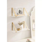 Étagère murale en bois Soloman de 27,5 x 8,2 po avec supports (paquet de 2)