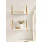 Étagère murale en bois Soloman de 27,5 x 8,2 po avec supports (paquet de 2)