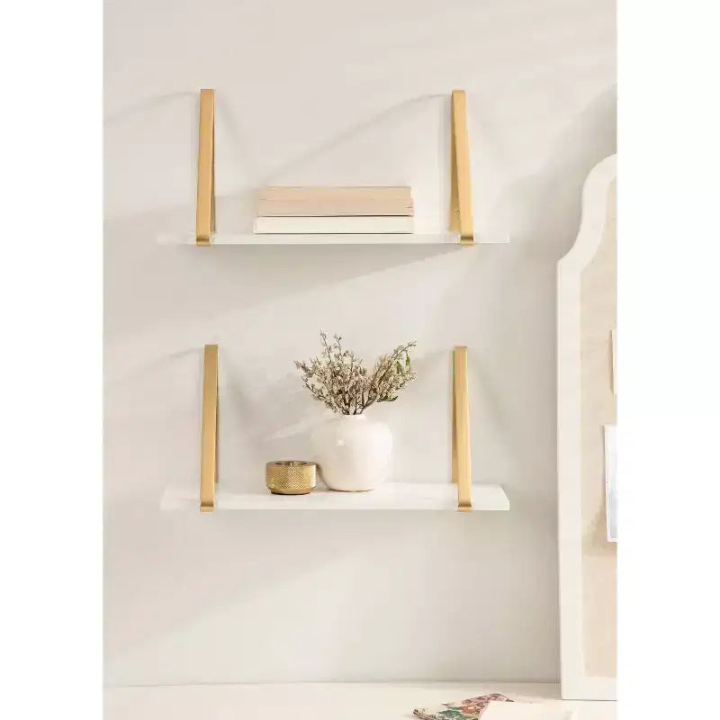 Étagère murale en bois Soloman de 27,5 x 8,2 po avec supports (paquet de 2)
