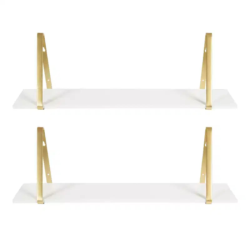 Étagère murale en bois Soloman de 27,5 x 8,2 po avec supports (paquet de 2)