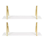 Étagère murale en bois Soloman de 27,5 x 8,2 po avec supports (paquet de 2)