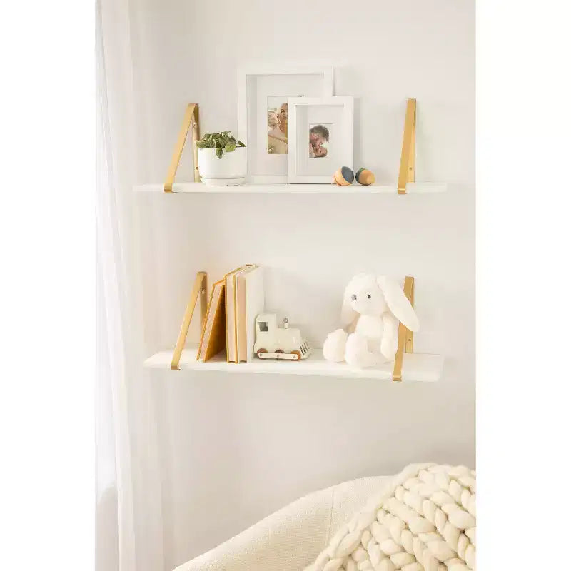 Étagère murale en bois Soloman de 27,5 x 8,2 po avec supports (paquet de 2)