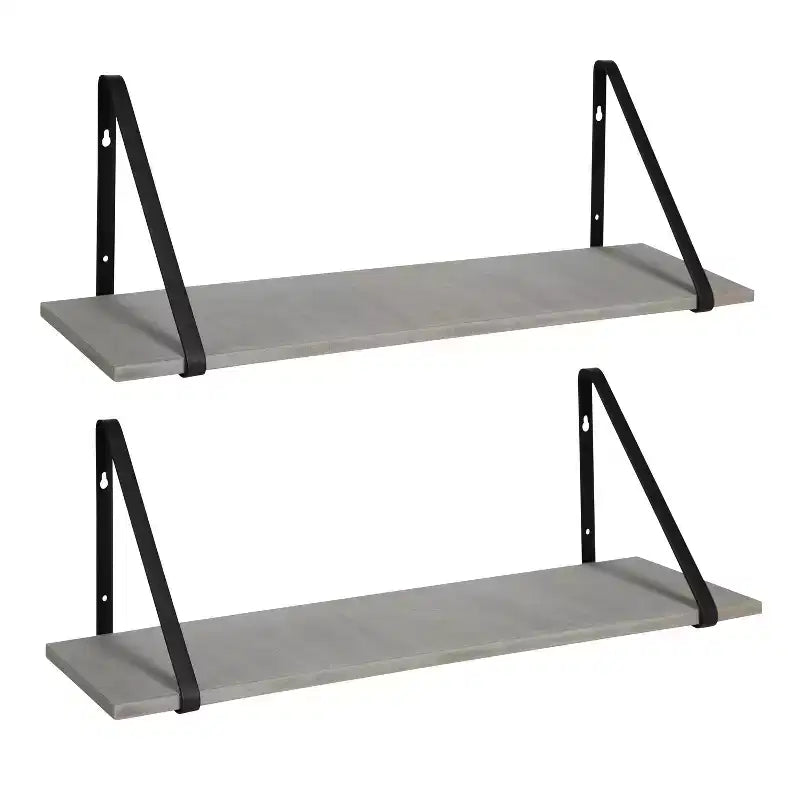 Étagère murale en bois Soloman de 27,5 x 8,2 po avec supports (paquet de 2)